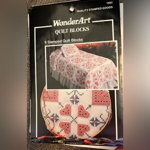 4 NEW Vintage Wonder Art counted cross stitch quilt blocks kits